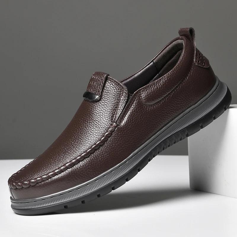 Men Loafers Genuine Leather Casual Shoes Autumn Male Outdoor Walking Shoes Comfortable Mens Sneakers Soft Loafers Men's Shoes