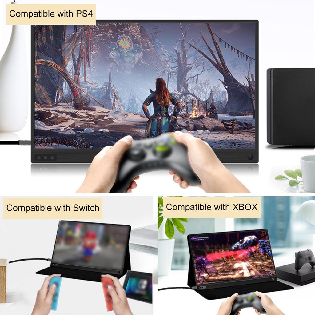15.6-Inch Portable Monitor 1080P IPS Screen External Display Extended Monitor Compatible with
