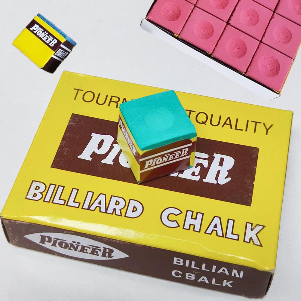 1 Box /12 Stück Billard Queue Kreide Stangenkopf Rutschfestes Pulver Billard Zubehör