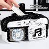 Music Note Star Print Pen Bag Cat Ear Design Stationery Bag Portable Pencil Case  Stationery Gift