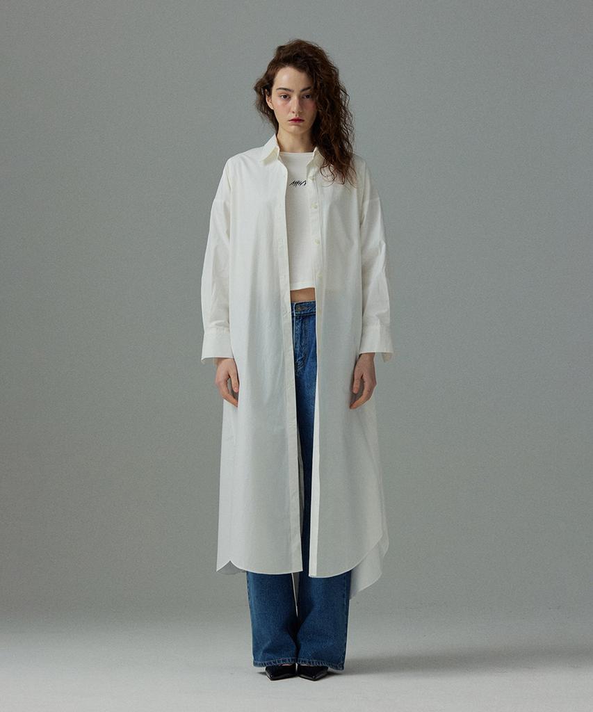 Meuameu [Essential] Maxi Pin Tuck Shirt Dress
