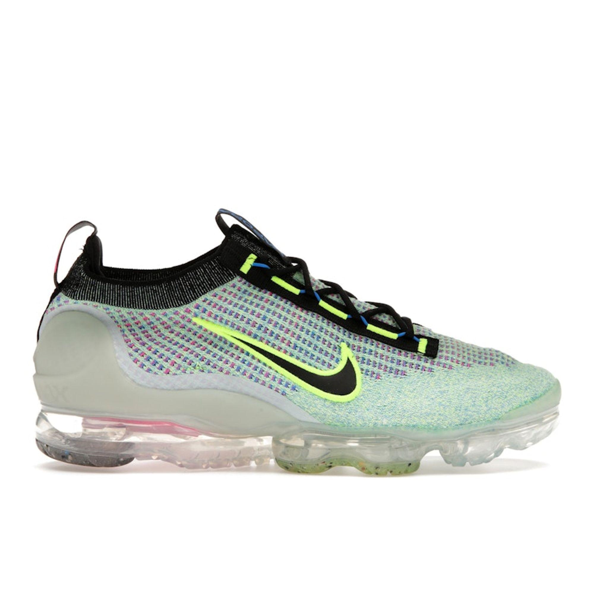 

Nike Air VaporMax 2021 Flyknit Next Nature Volt Photo Blue Men Sneakers Green Metallic-Silver Black DX3368-700 42