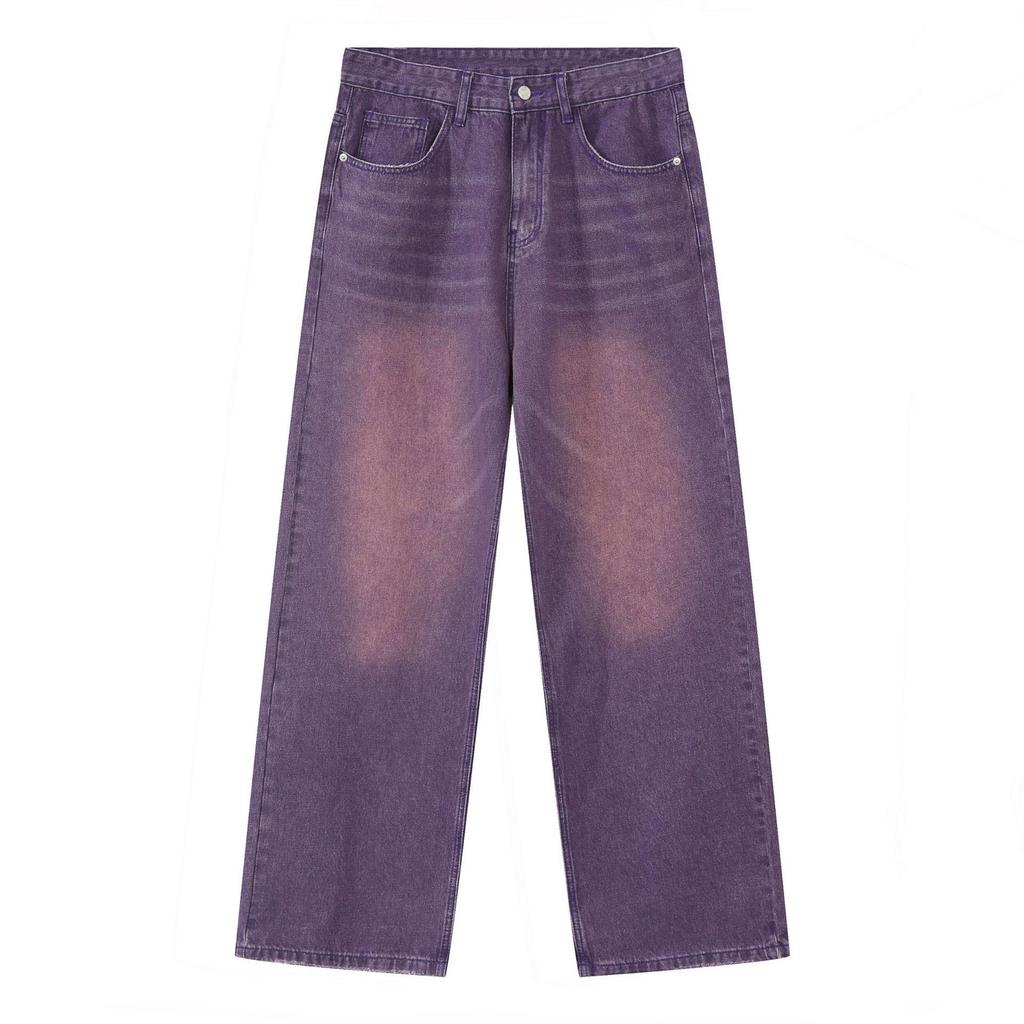 Carmour Denim | Retro Colorful Washed Wide-Leg White Jeans for Men & Women