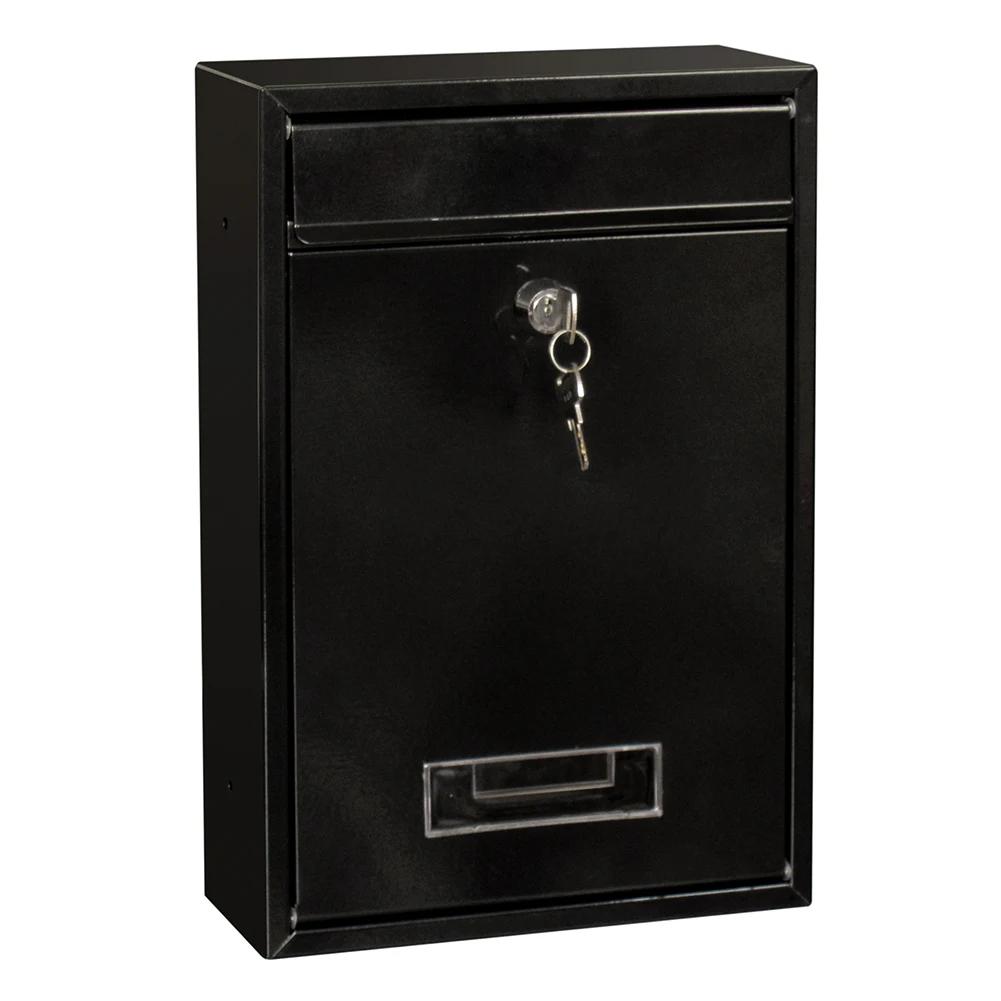 Lockable Wall-Mounted Iron Letter Box - with Key/Password, Outdoor Mailbox for Wall (WF)