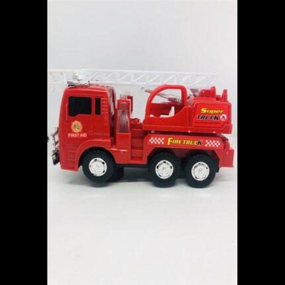 Battery Operated Sound and Light Toy Fire Truck When It Hits The Ladder Moving, Rotating By Its Own