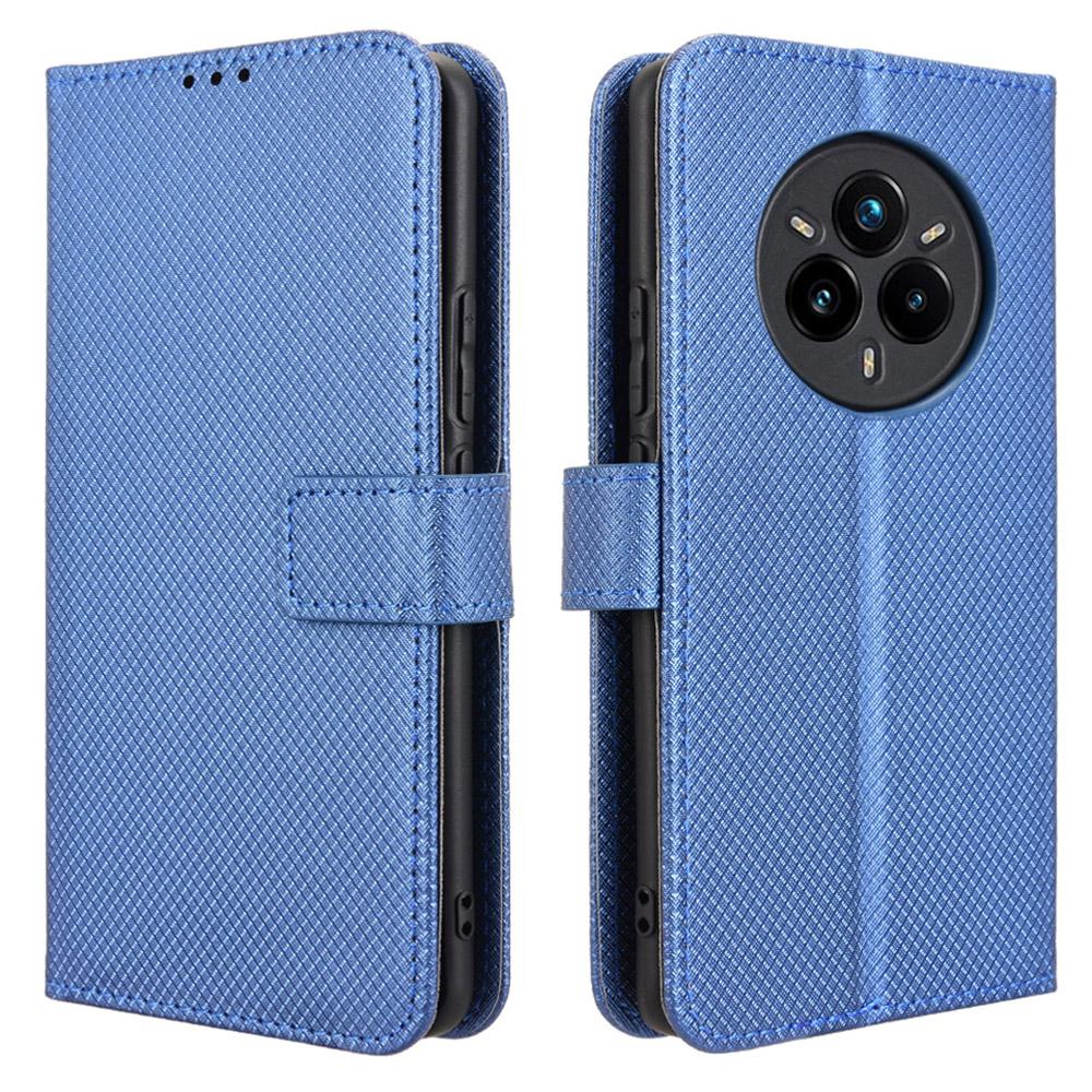 For Realme 14 Pro+ 5G Case PU Leather Diamond Texture Wallet Phone Cover