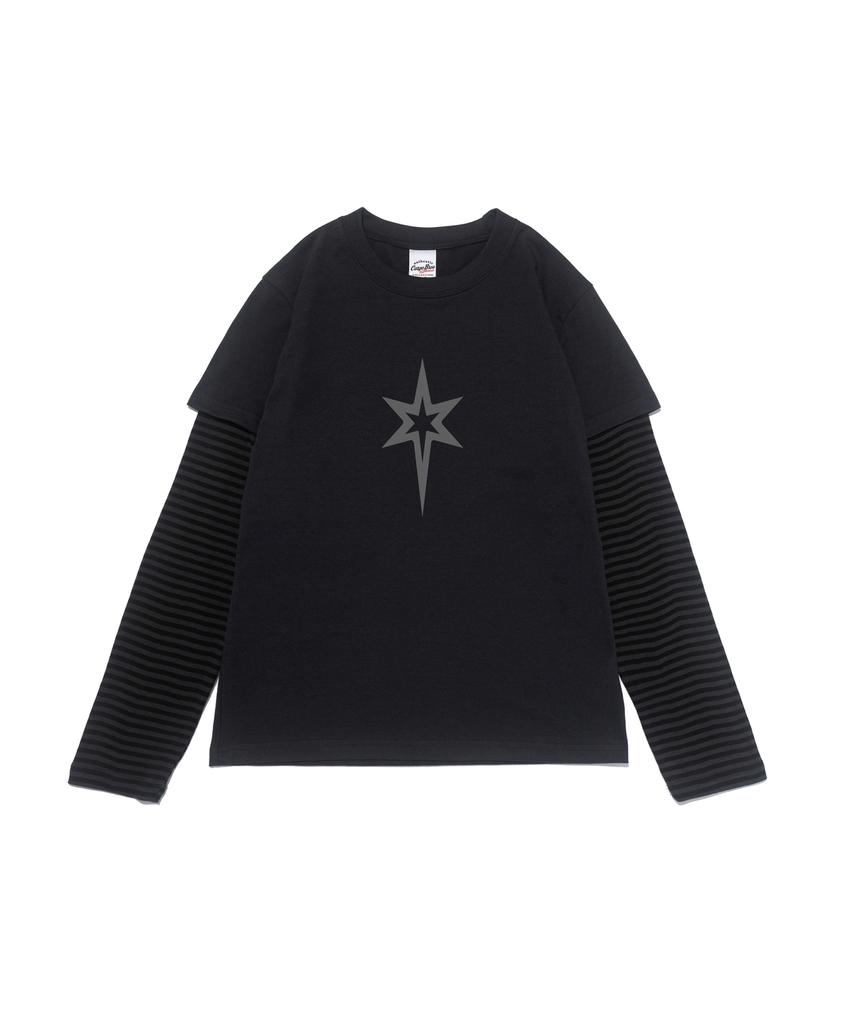 CARGOBROS FOR WOMAN Star Layered Long Sleeve T-Shirt (Charcoal)