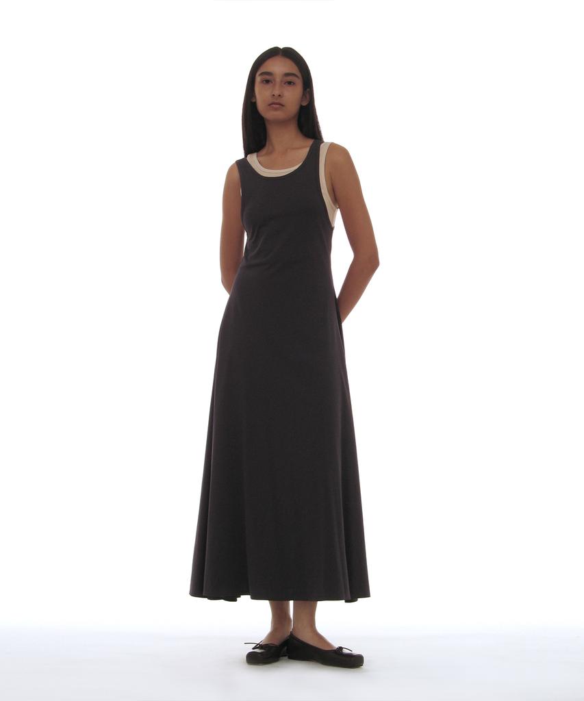 Partimento Woman Pwc Overlay Sleeveless Maxi Dress_Charcoal
