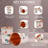 India Copper Premium Pink Gold Leaf Design Set of Two Glass with Elegant Gift Box, 250 MLPure Copper Glasses Set of 2 | Designer Meena Print