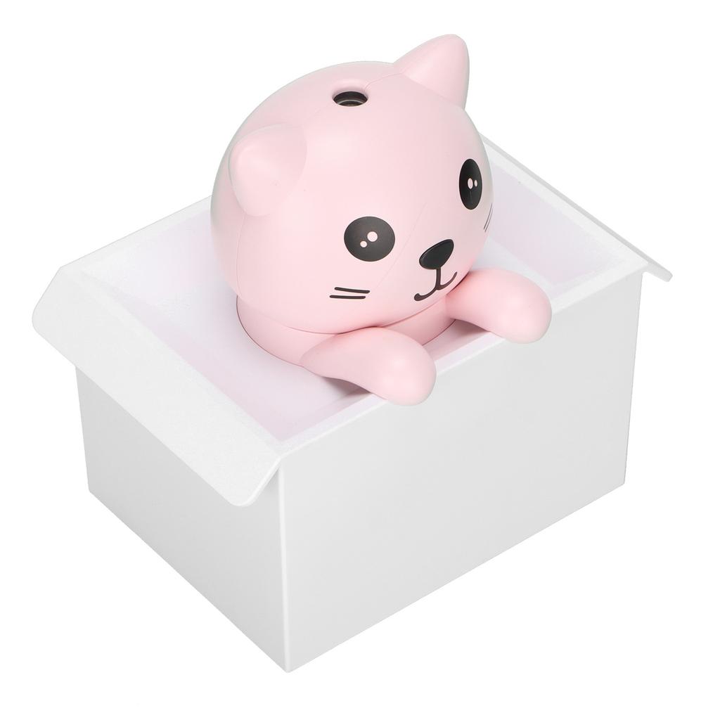 Air Humidifier 330ml Mute Adjustable Fog Mode Cat Shape Portable Humidifier with Color LED Light for Office Bedroom Car