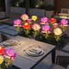 LED LED Solar Rose Lamp Rose Flower Waterproof Outdoor Solar Lights Sunlight Rechargeable Solar Lamp Garden Lighting