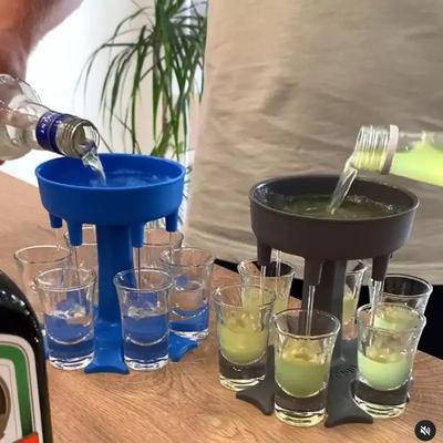 Bar 6 Shot Glass Dispenser Holder Six Ways Wine Glass Rack Cooler Beer Beverage Dispenser Shot Buddys Cocktail Dispenser Holder