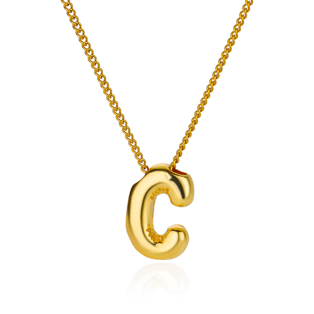 Initial Letter Necklaces For Women Gold Color Stainless Steel A-Z Letter Chunky Necklace Wedding  Christmas Party Jewelry Gift