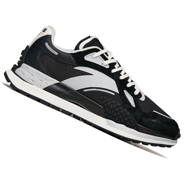 Anta Star Series C202 Comfortable Versatile Shock Absorbing Non-Slip Wear-Resistant Low-Top Running Shoes Men Sneaker Black White 112135580A-6