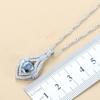 Hight Quality Fashion Accessories 925 Silver 9-Color Jewelry Sets Mystic Rainbow Zircon Female Bracelet Earring And Necklace