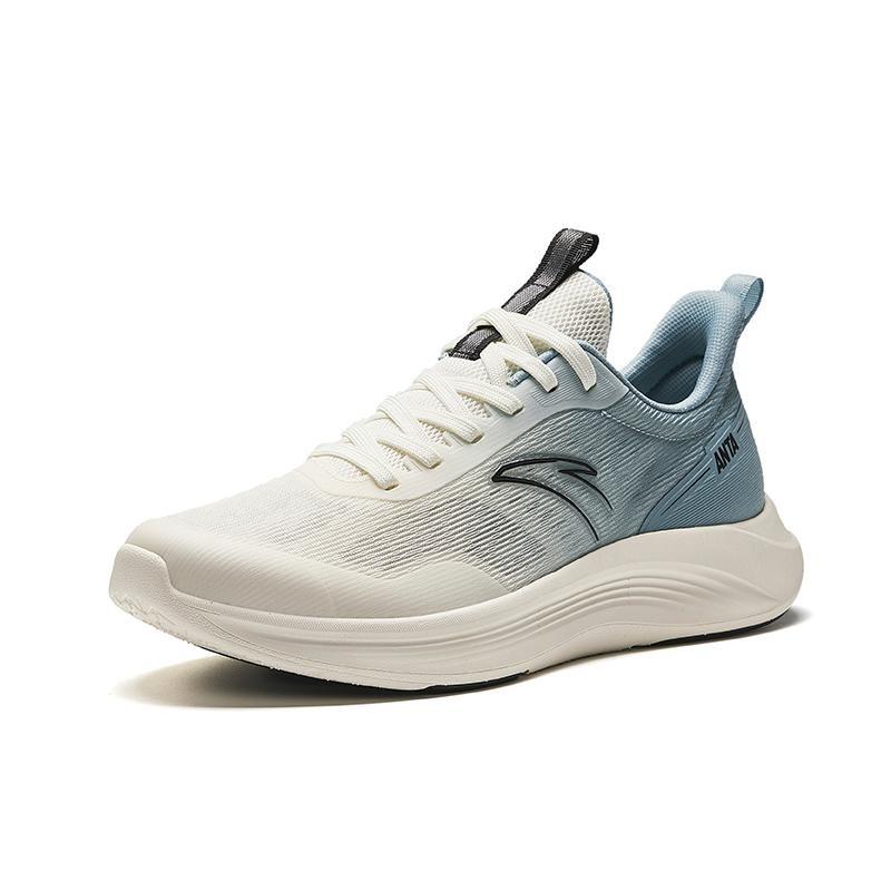 Anta Lingyun Mesh Lightweight Breathable Low-Top Running Shoes Men Sneaker White Gray 912425521-5