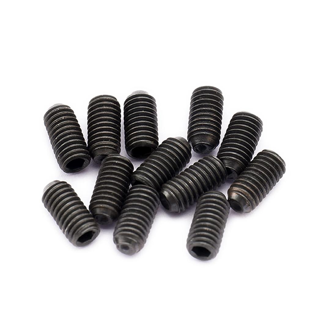 Musiclily Pro M3 x 6 mm Steel Guitar Bridge Saddle Height Screws, Black, Set of 12