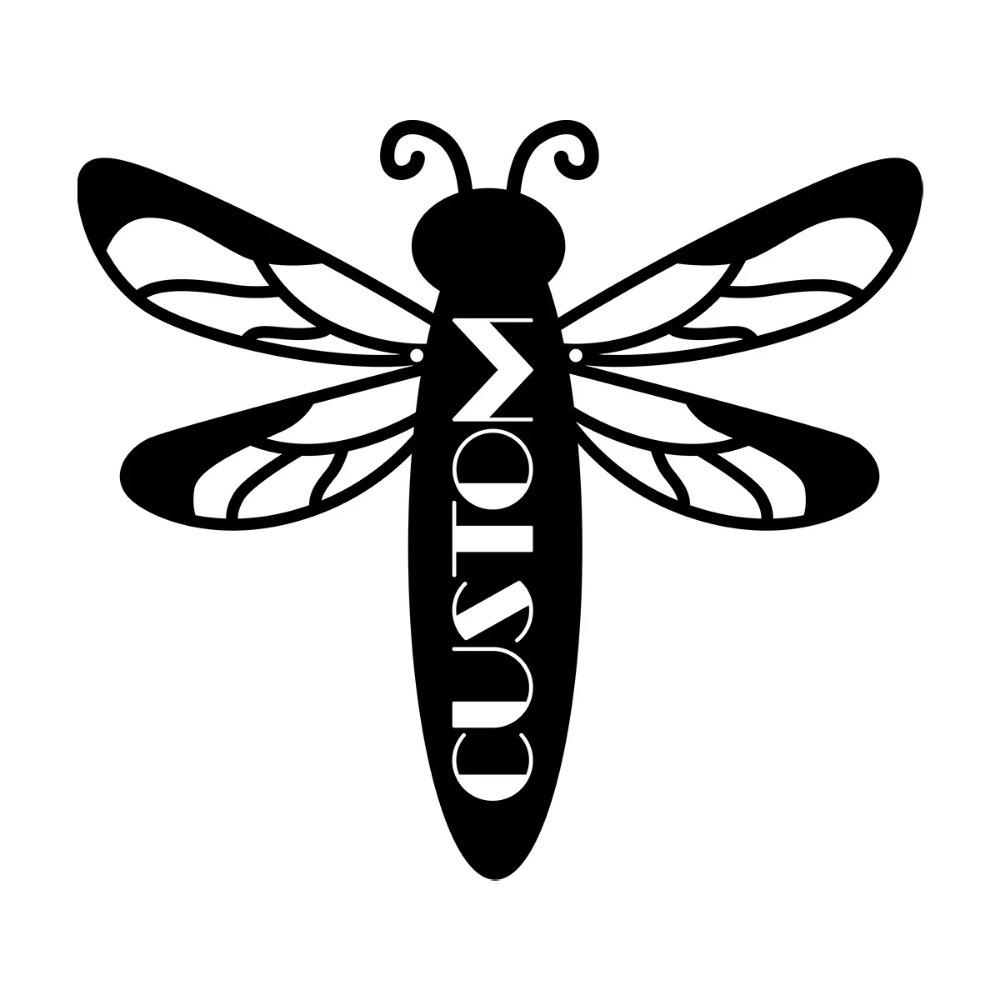 Custom Metal Dragonfly House Number Sign, Vertical Address Plaque, Door Emblem, Personalized Wall Art.
