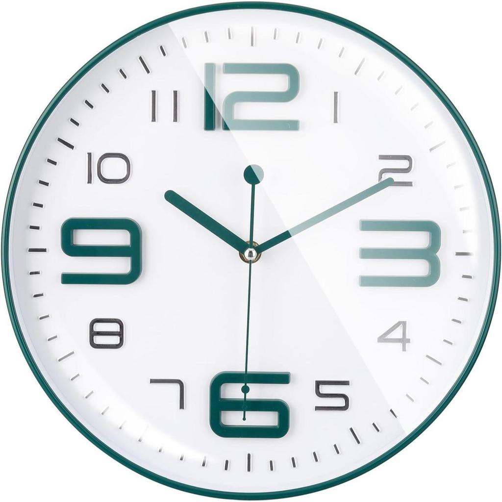 Wall Clock 12" Silent Quartz Decorative Latest Wall Clock Non-Ticking Classic Clock Battery Operated Round Easy To Read