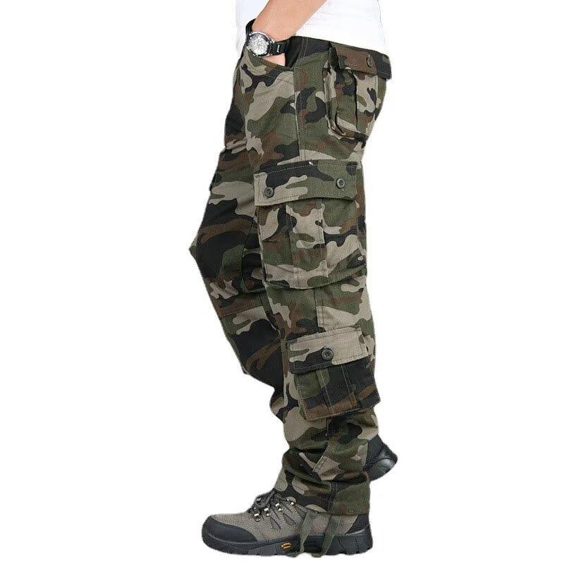 Pantalon de camouflage décontracté pour hommes, grande taille, multi-poches, ample, pantalon de chantier, pantalon de travail, pantalon tactique