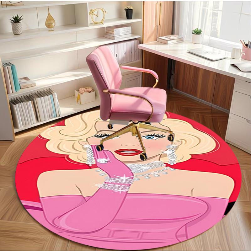Marilyn Monroe Print Rond Tapijt, Wasbaar Vloerkleed, Voor Entree Slaapzaal Wasruimte Kantoor Studeerkamer, Woondecoratie Verjaardag Kerstcadeau