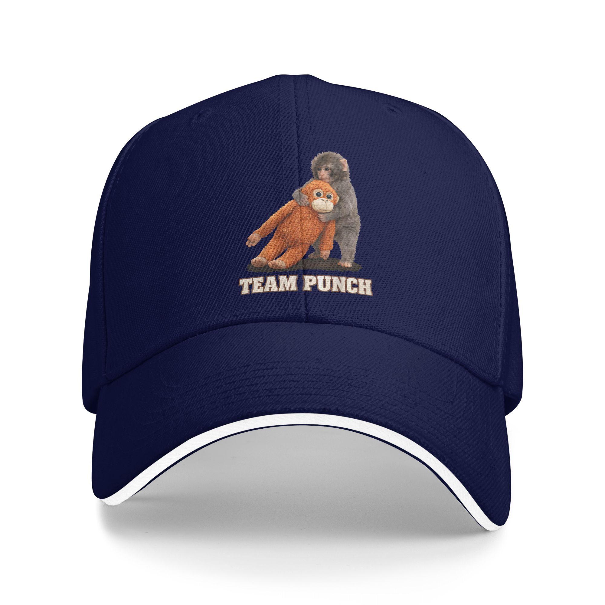 

Adorable Monkey Punch Baby Baseball Cap Casual Unisex-Teens Trucker Hat Sunscreen Design Kpop Rock Baseball Caps Birthday Gift One Size темно-синий