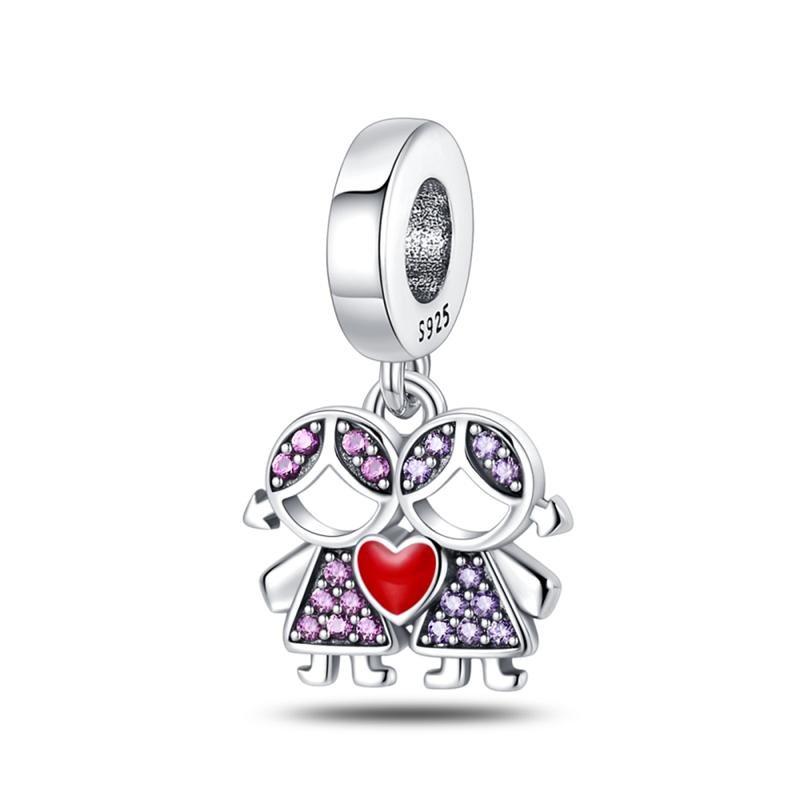 Copper Fashion Charms Bead Colorful Parrot Peacock Carousel Dangle Fit Original Accessories Bracelets Diy Jewelry