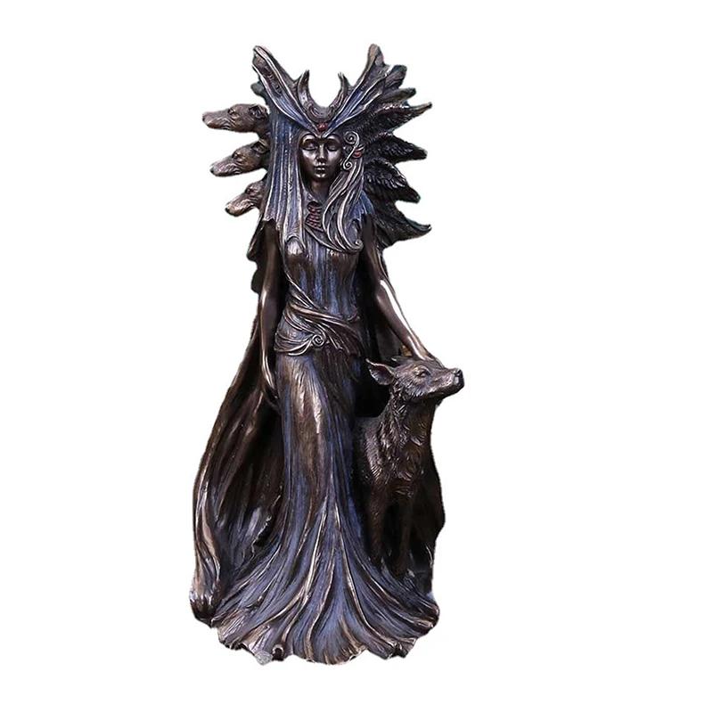 Hecate, griechische Göttin der Magie mit ihren Hunden, Statue, Figur, moderne Kunst, Kunstharz, Hexenhund-Skulptur, Heim-/Wohnzimmerdekoration