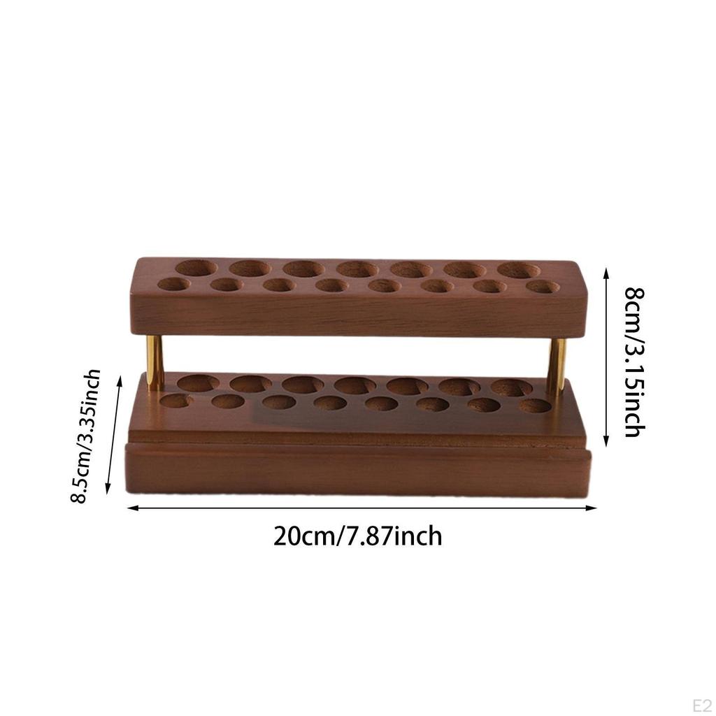 15 Slot Wooden Organizer for Pens and Cellphones In Living Room