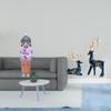 Asian Kabuki Geisha Deer Figurine Set Japanese Kimono Doll Reindeer Statue Ornaments for Bedroom