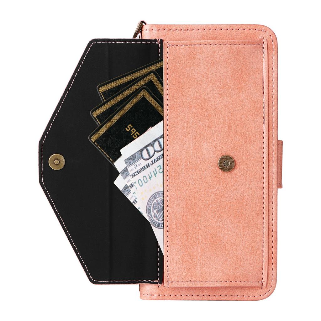 For Xiaomi 15T Pro Leather Case Magnetic Closure Wallet Stand Phone Cover with Crossbody Strap