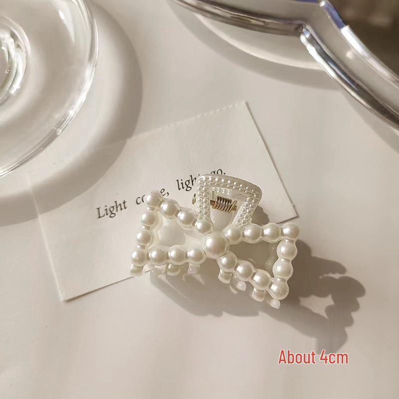 

Трансграничная заколка-краб для волос с жемчугом 4 см для челки и бока