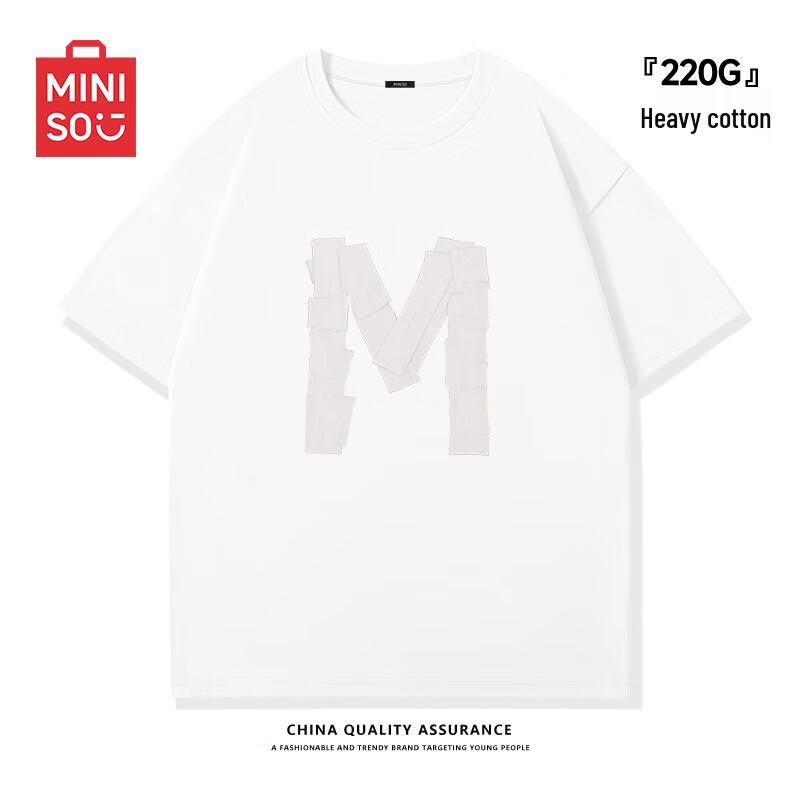 Miniso Men s Trendy Heavyweight Combed Cotton Short Sleeve T-Shirt S