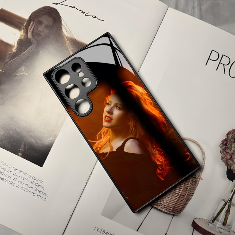 Christina Maria Aguilera Phone Case For Samsung Galaxy S26 S25 S24 S23 S22 S20 S21 Edge Ultra Plus Fe Colored Silver Cover