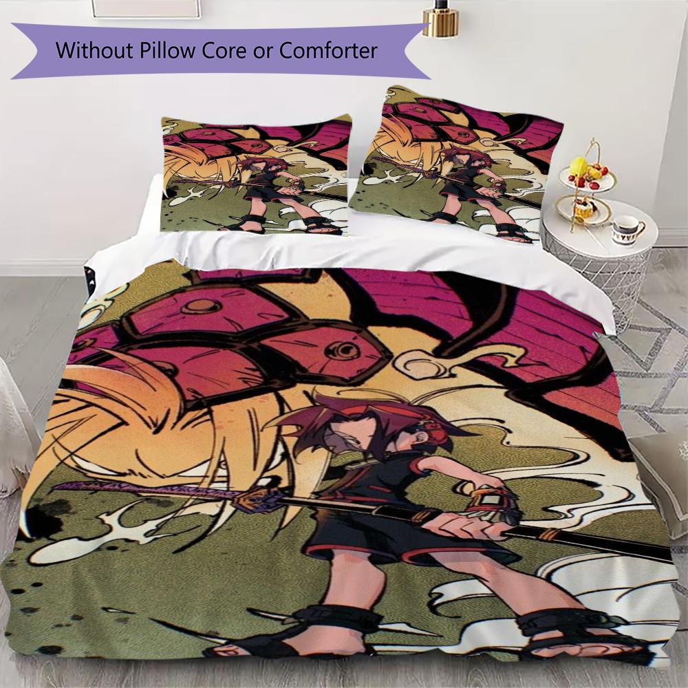 Shaman King Anime Pattern Bedding Uilt Set Uilt Cover Pillowcase Home Decoration Birthday Gift (1 * Duvet Cover + 2 * Pillowcase Without Core)154