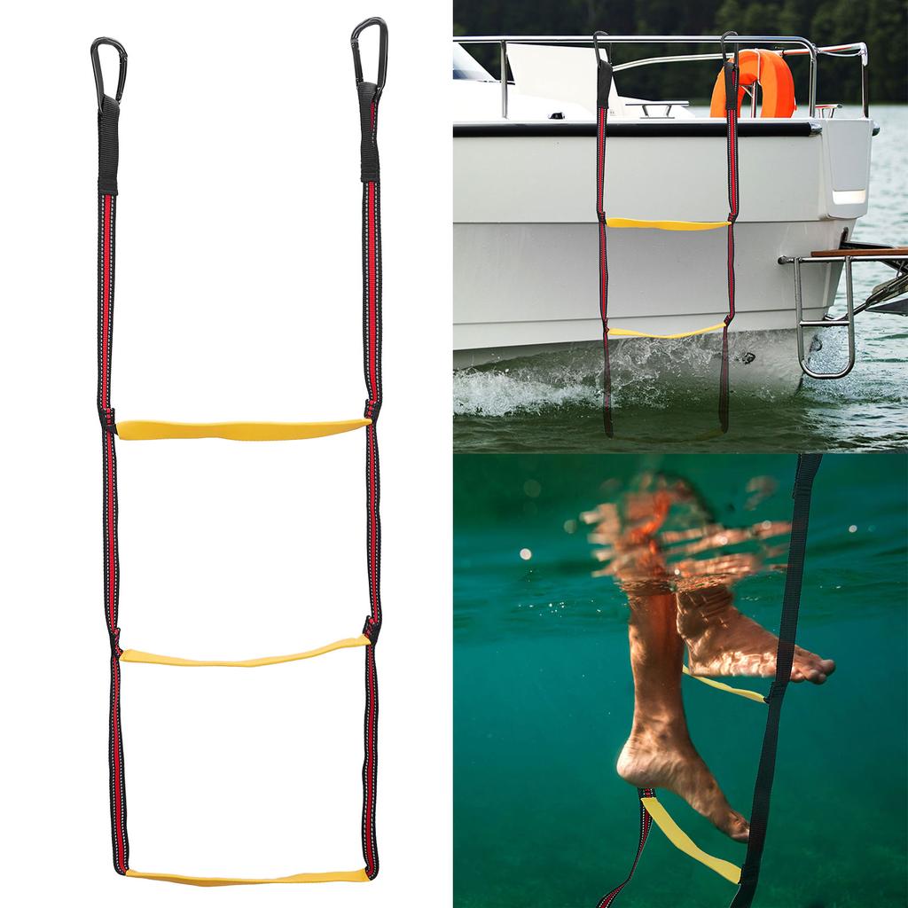 Boarding Step Ladder Folding Boat Ladder Portable 3 Step Boat Ladder Extension Nylon Ladder for Pontoon Inflatable Boat