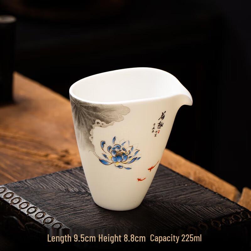 Mo De Lan Ka Gold-Painted White Porcelain Lotus Tea Sharing Pitcher