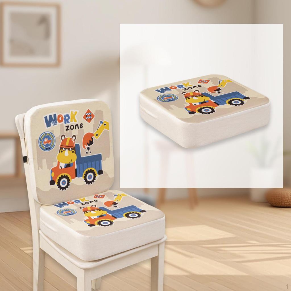 Booster Cushion for Kitchen Chairs, Designed Boys and Girls with Straps