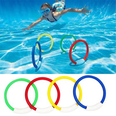 4Pcs Diving Rings Underwater Swimming Rings Sinking Pool Toy Rings For Children