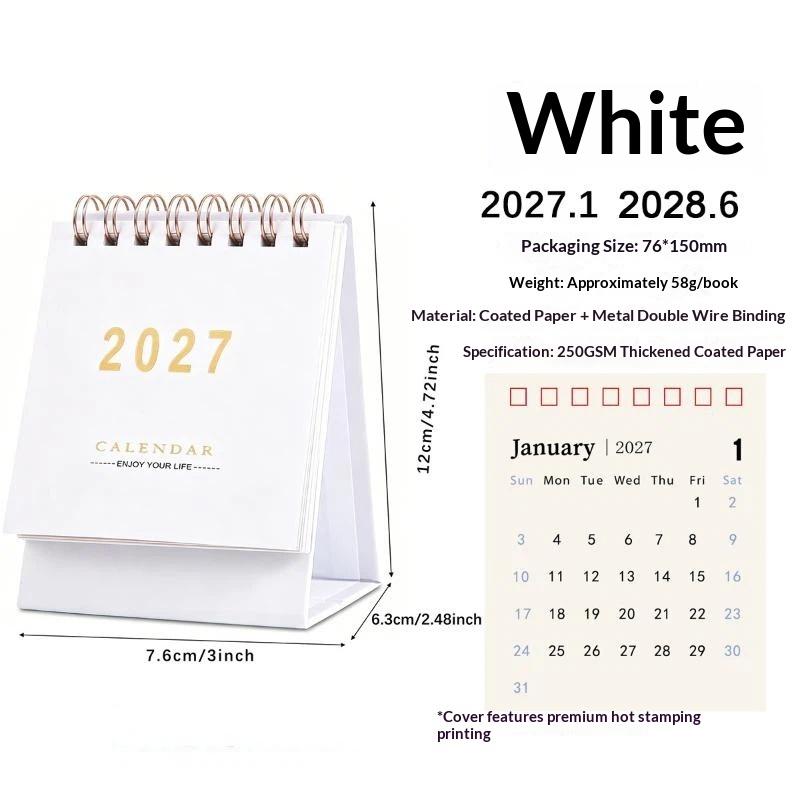 2027 Mini Morandi Color Desk Calendar Compact Size Memo Planner for Home Office Desktop Decoration Daily Reminder
