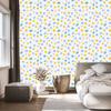 Wallpaper Flowers White, Cream and Azure for Living Room and Bedroom 50x1000