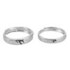 2 Pieces Adjustable Matching Rings She and Him Set Rings Mountain Sea Ring