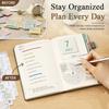 Hardcover 2027 Schedule Notepad PU Leather Cover Agenda Planning Notebook  Work Schedule