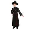 1 Set Black Hunter Costume Set Well-Crafted Traditional Clothing Role-playing Props Coat Trousers Hat Chain