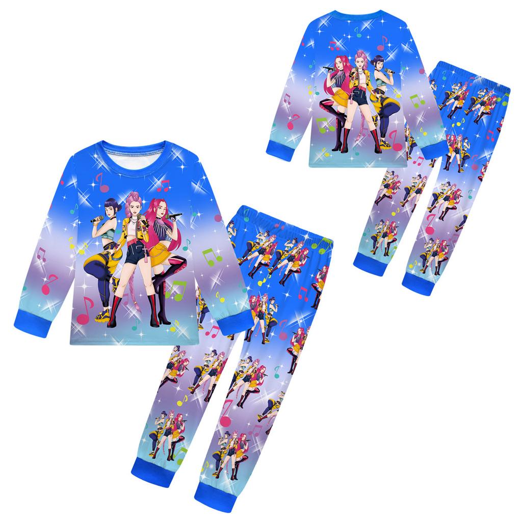 Children's Fashion Suit Skirt Round Neck Long Sleeve Top Pants