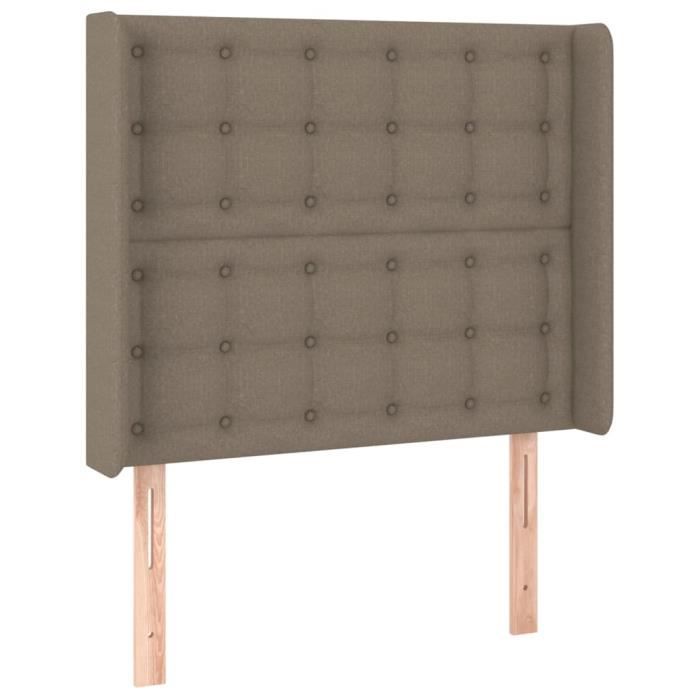 VidaXL Tête de lit avec oreilles Taupe 103x16x118-128 cm Tissu3120008
