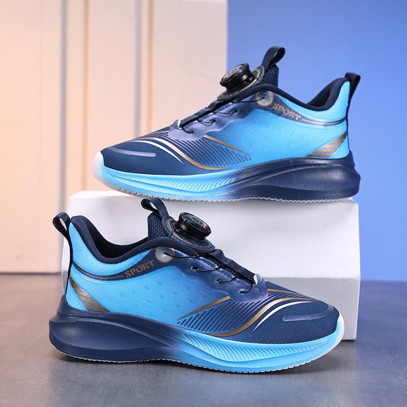 Boys' sports shoes spring and autumn new mesh breathable trend casual shoes racing lightweight soft sole children's running shoes