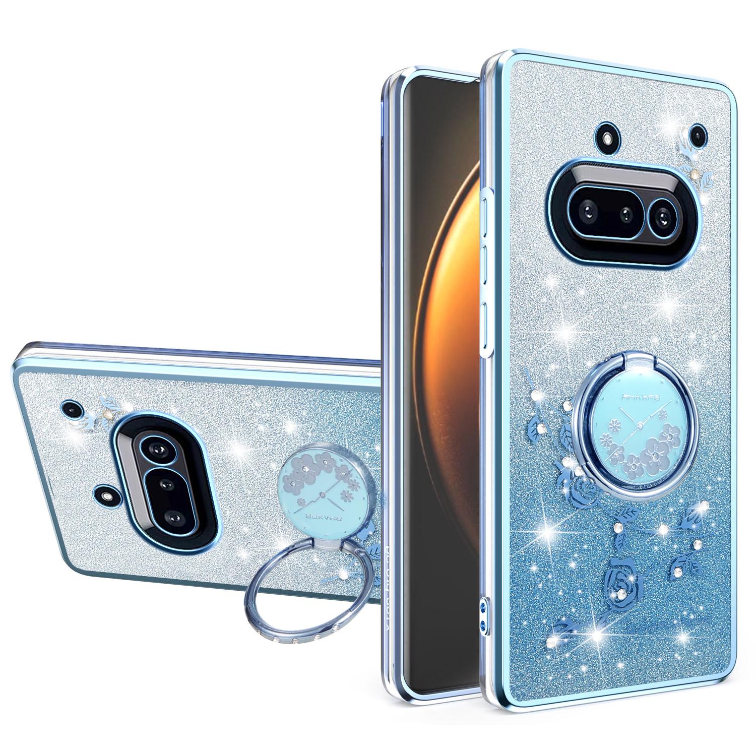 

Ні за що Телефон (3а) Чохол Кільце Підставка TPU Квіти Чохол для Телефону Градієнт Блискітки Blue