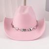 Cowboy hat hat with love metal hat chain top hat western felt hat chain hat