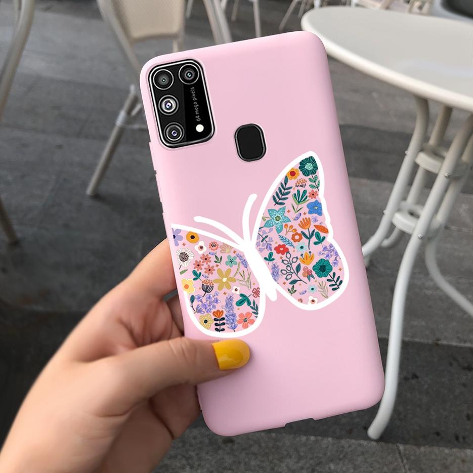 For Samsung Galaxy M31 Case SM-M315F Cute Bear Cartoon Painted Cover Phone Case For Samsung M31 M 31 GalaxyM31 Bumper Soft Funda